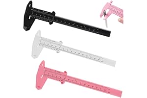 デジタルノギス ダブルスケール定規 3本セット プラスチック製 ミニノギス 測定範囲0-150mm 外径測定 内径測定 段差測定 深さ測定 測定ツール DIY 実用的 定規 小型 道具 家庭用 文房具 学生用キズ防止測定器（ピンク/ホワイト/ブラック
