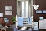 Bacati - Quilted Circles Blue and chocolate 4 piece Crib Set by Bacati [並行輸入品]