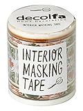 ニトムズ デコルファ (decolfa) インテリア マスキングテープ タイル/レッド キレイにはがせる 幅5cm×長さ8m M3607