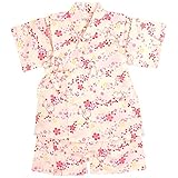 甚平 ベビー 女の子 綿100% 日本製生地 じんべい スーツ上下 祭 子供甚平 うさぎ桜/白-9813 90cm