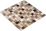 【工場直販】　グラス・大理石アートモザイクタイル　300x300x8 ｍｍ (11シート（1ケース）,STR-5072)