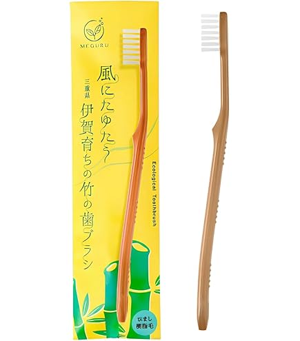 Amazon | 天然毛の竹歯ブラシ（ナイロン不使用）- 完全 100%生分解性