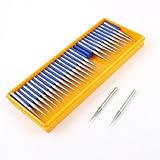 uxcell 軸付砥石　ダイヤモンド砥石　ダイヤモンドバー　研削 研磨 先端 工具 合金 ダイヤモンド材質 シルバートーン 30個入り