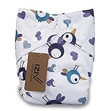 iZiv新生児1厚いおむつ付きオーガニック幼児防水/調整/再利用可能/洗えるポケット布おむつのフィット赤ちゃん0.5-3歳(バード)