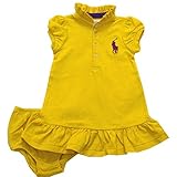 Ralph Lauren(ラルフローレン) ビッグポニー鹿の子ポロ半袖ワンピース(Yellow) 9M(6-9ヶ月)[並行輸入品]
