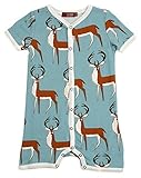 Milkbarn Organic Cotton Shortallロンパース – ブルーBuck – 12 – 18ヶ月