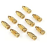 散水用具ミストノズル ・ 噴出ノズル 　つなぐだけで簡単ミスト　銅製 ネジ10/24（3/16）　10個セット　ドリップ灌漑、加湿、殺菌消毒、冷却などに (穴径 0.5mm)