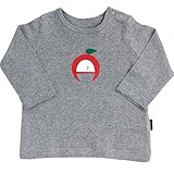 Anna Nicola(アンナニコラ) ベビー用長袖カラフルTシャツ りんごプリント【ロンＴ】 (80cm, グレー)