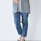 Pearls おなか周りが決め手！妊娠初期～臨月～産後も快適♪ おなかノンストレス♪ こなれ感を演出する♪アンクル丈の マタニティデニムスティックパンツ　17s-pt107 (L size, blue