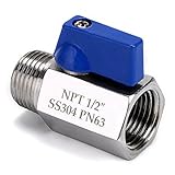 Sumnaconシャワーヘッドシャットオフバルブボールバルブ1 /2インチNPTシャワーフローコントロールバルブ水Reducingコントローラ製withハンドルforビデスプレーハンドシャワー,ステン