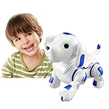 子ども用電動ロボット おもちゃ 犬 電子玩具 ペット犬 ペットロボット犬 子供用おもちゃ リモコンロボット犬 インテリジェントリモコンロボット 男の子 女の子 おもちゃ 誕生日 子供の日 クリスマスプレゼント (青と白)