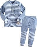 [Vaenait Baby]キッズ子供ベビー服綿100％ルームウェア長袖パジャマ寝間着上下セット Warm Line Sky S