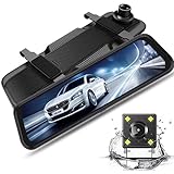 ドライブレコーダー 10インチ 前後カメラ ミラー型 伸縮式 フルスクリーン タッチスクリーン IPS ユニバーサルバンドル車ダッシュカム リアビュー反転ミラー WiFi 前後ダブル録画
