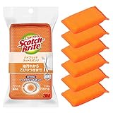 【Amazon.co.jp限定】 3M スポンジ キッチン キズつけない 抗菌 ハイブリッドネット オレンジ 6個 スコッチブライト HBN