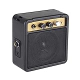 Btuty ミニギターアンプアンプスピーカー 1W   6.35mm 入力 1 4 インチヘッドフォン出力は ボリュームトーン調整オーバード