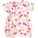 甚平 ロンパース ベビー 新生児 女の子 綿100% 日本製生地 グレコ 桜金魚/白-9912 60-70cm