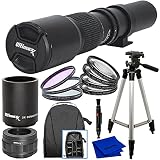 Ultimaxx ハイパワー 500mm f/8 (1000mm w/2X コンバータ) マニュアル マルチコート プリセット 望遠レンズキット Nikon Z50 Z6 Z7 Zマウントカメラ用 - Tマウント - Nikon Zマウントアダプターなどに対応