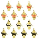 WMYCONGCONG 14個 RCA ジャック端子 コネクター メスパネルマウント ソケット 赤 黒 金メッキ 自作用 増幅器用 オーディオ端子 RCAプラグ