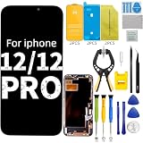 iPhone 12/12Pro用スクリーン交換、LCDディスプレイ3Dタッチデジタイザーアセンブリ、iPhone 12/12Proスクリーン交換用6.1インチ(モデルA2172、A2402、A2404、A2341、A2406、A2408、A2407)と互換性あり、修復ツールとスクリーンプロテクターが含まれています