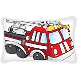 幼児用枕カバー漫画Fire Truck 13 x 18インチ、快適素材ソフトBest数量低刺激性for Kids Boy 13x18 ET20180105-6-1