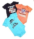 幼児ボーイズ、サイズ6 – 9 Mボディースーツ( 3つのバンドル、ブルー、オレンジ、ネイビー、Great Gift Idea