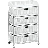 送料無料！ サニタリーチェスト　ラタン風　Ｅ０２　Ｄ　キャスター付き　デザイン　ランドリー収納　引き出し　引出し　【直送】