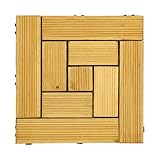 【ウッドデッキタイル】ジョイント式ウッドタイル 29cm幅 81枚セット【02】：らせん×NA