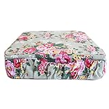 Minene Booster Cushion with Cream Flowers (Green)