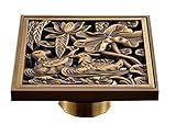 Archaistic真鍮スクエアシャワー床ドレインArt Carved Drainer Mandarin Duck