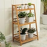 Plant shelf 竹フラワーポット、屋内屋内3階段プラントディスプレイスタンドバルコニー居間屋外花鉢ラック Flower racks ( サイズ さいず : 80*38*98CM )