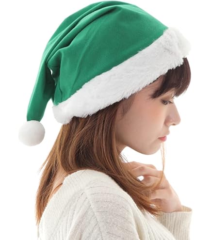 Amazon.co.jp: NEWカラフルサンタ帽子 ブルー サンタクロース ポンポン