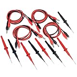 AideTek sharp hard stainless steel needle test leads for FLUKE multimeter 600V max 1A 4mm alligator 