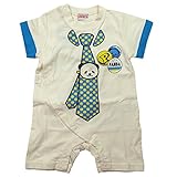 《初夏盛夏対応》 GARACH(ギャラッチ) 天竺ネクタイパンダカバーオール 80cm/Bu NO.AH-1624302