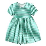 Little Mavenベビー女の子コットンLovelyグリーンストライプ半袖プリンセスドレス US サイズ: 24M