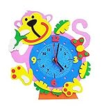 DIYキッズ3Dステッカーシンプルな手作り時計サプライヤー教育玩具[猿]