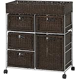 ランドリー 収納家具 キャビネット ダークブラウン