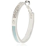 Guess Enamel Silver Hoop Earrings, ONE SIZE, enamel