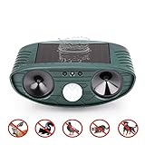 Foneso 動物撃退器 猫よけ 超音波ソーラーパネル式 防水 人道退治 カラス 犬 ネズミ キツネ 鳥 よけ 避け 撃退 駆除 野生動物対策器 庭守り新型（一年保証） (1)