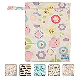 Best Wet/Dry Diaper Bag, 2 Large Zipper Pockets with Snap Handle, Washable & Waterproof! Makes Life 