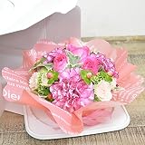 [エルフルール]生花 ピンクのお花を使用したフラワーケーキ ケーキボックス付 お祝い フラワーギフト 誕生日 プレゼント 結婚 記念日