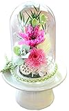 花由 プリザーブドフラワー お供え用ガラスドーム Sサイズ 桃花 X SHIRO ブリザードフラワー 仏花 お供え 仏壇 お彼岸 花