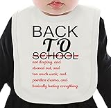 Back To School Slogan ネクタイを有する有機ビブ Medium
