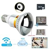 Wiseup? 8GB Wifi Network Hidden Camera Mirror Bulb Motion Activated Security Camcorder for Android i