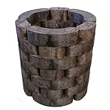 レンガ調 軽量花壇 レンブロック カーブ 42ピース   ブラウン