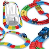 Bobblyfun 夜光のレール 車 おもちゃ 組み立て 知育玩具 レール ミニカー 電動 ビルディングブロック 立体パズル DIY 組立自由 USB充電 男の子 3歳 4歳 5歳 6歳 7歳 子供 人気 誕生日プレゼント クリスマスプレゼント