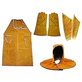 Fityle 牛革　溶接　保護　エプロン　作業　手袋　　安全　溶接　飛沫防止　耐熱　耐磨耗性　