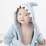 (ウミサト)umisato未来屋 プール に 風呂 上がり アニマル バスタオル ベビー バスローブ (ブルーシャーク)