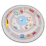 Prettyia キッズ　ベビージム　丸型　大判　プレイマット　クロールパッド　遊びマット　巾着袋　室外　室内　直径1.5m