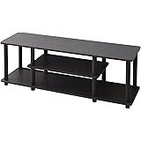 [山善] テレビ台 43型対応 幅111.5×奥行29.5×高さ41.5cm A4対応 かんたん組立 工具不要 収納棚 ダークブラウン/ブラック YWTV-1130(DBR3/BK)