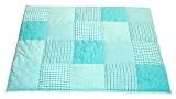 Taftan 100% Cotton Patchwork Checks Playpen Mat 100 x 80cm (Turquoise) by Taftan